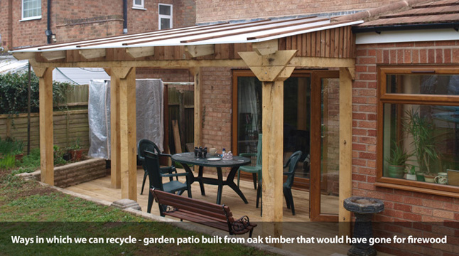 garden patio built from oak